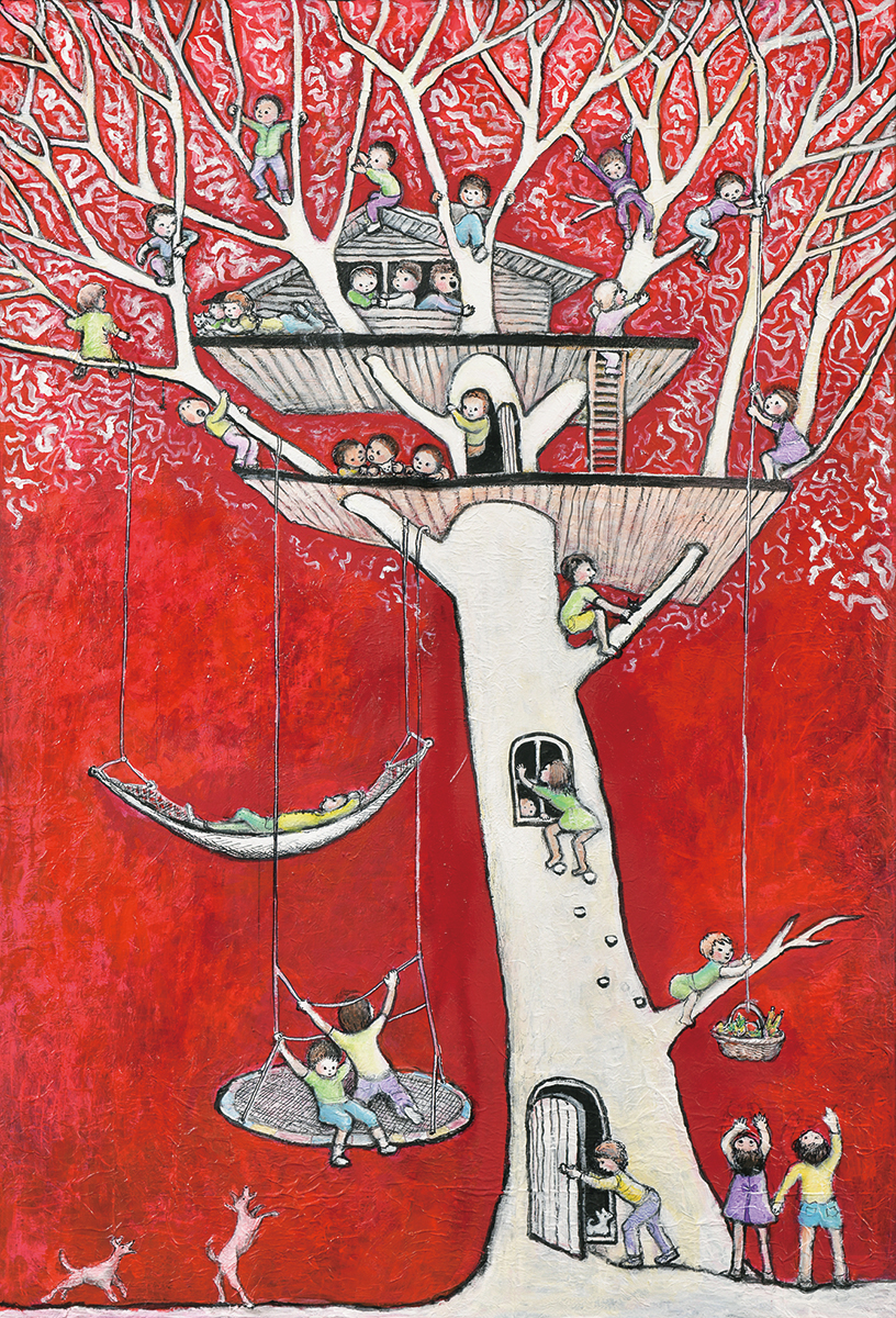 絵画 〔80cm縦  100cm横〕 大内泰子 作品 大内 泰子 - 現代童画会